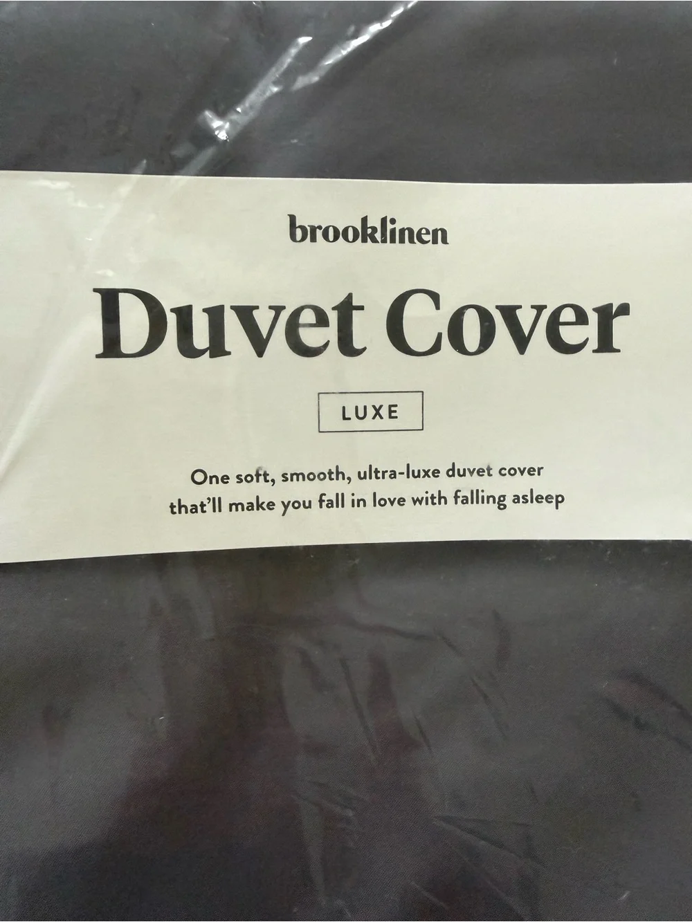 BROOKLINEN Percale Duvet Cover Full/Queen, Dark Gray + Tote Bag GWP 🩶💤